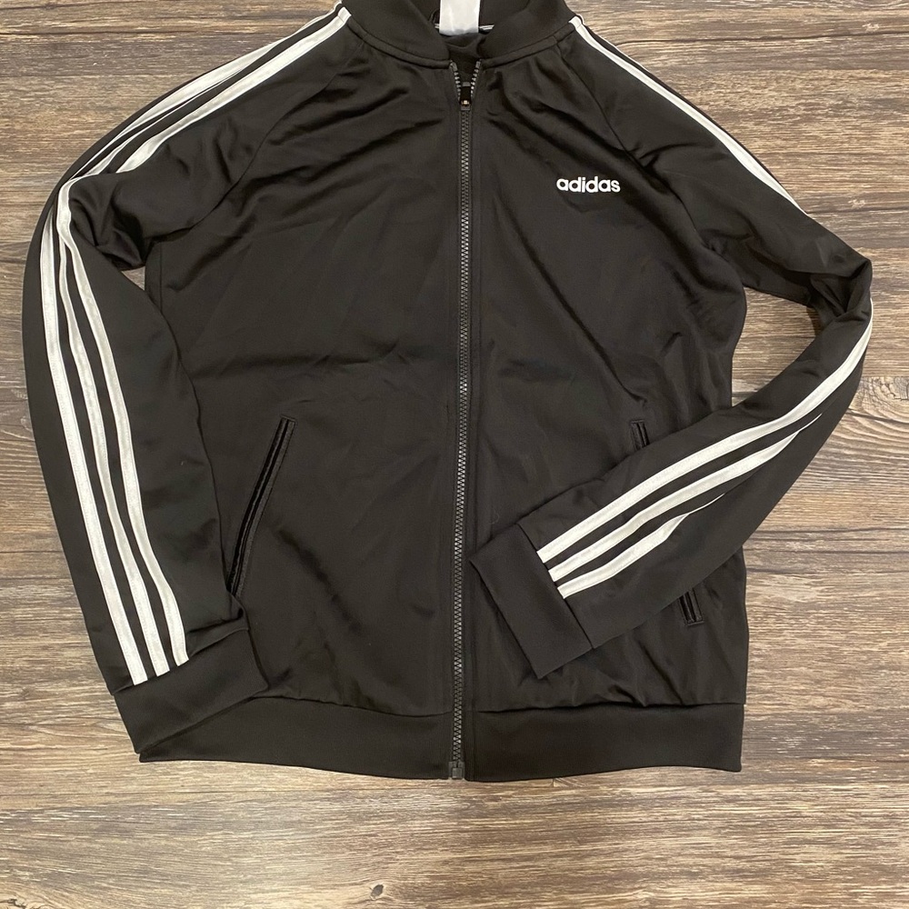Black and white adidas sports jacket